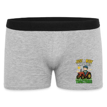Just A Boy Who Loves Tractors Green Farm Tractor - Men's Boxer Shorts - heather grey - Front
