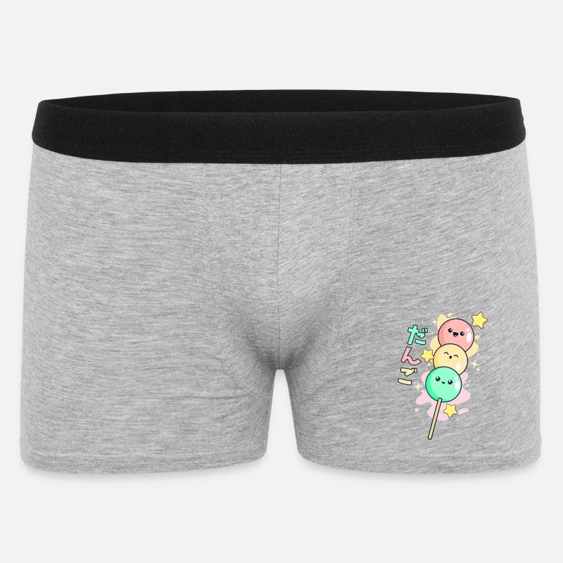 Kawaii Happy Hanami Dango - Männer Boxer Shorts - Grau meliert