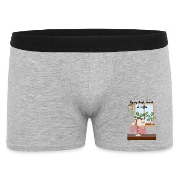 Cuddle days reading with coffee - Men's Boxer Shorts - heather grey - Front