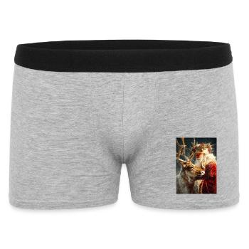 Étreinte hivernale du Père Noël et des rennes - Boxer Homme - gris chiné - Devant