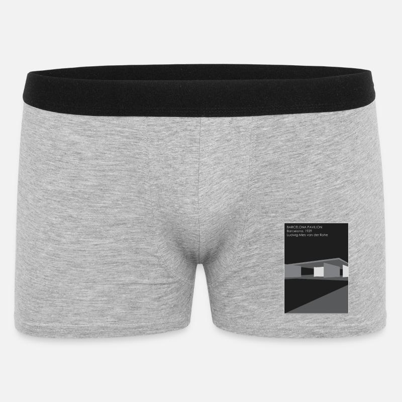 Moderne Architektur: Barcelona Pavillon - Männer Boxer Shorts - Grau meliert