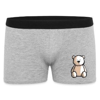 nounours, ours en peluche, petit ourson mignon - Boxer Homme - gris chiné - Devant