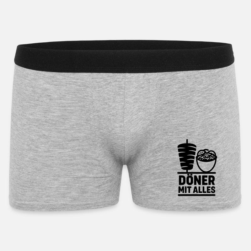Döner mit alles - Männer Boxer Shorts - Grau meliert