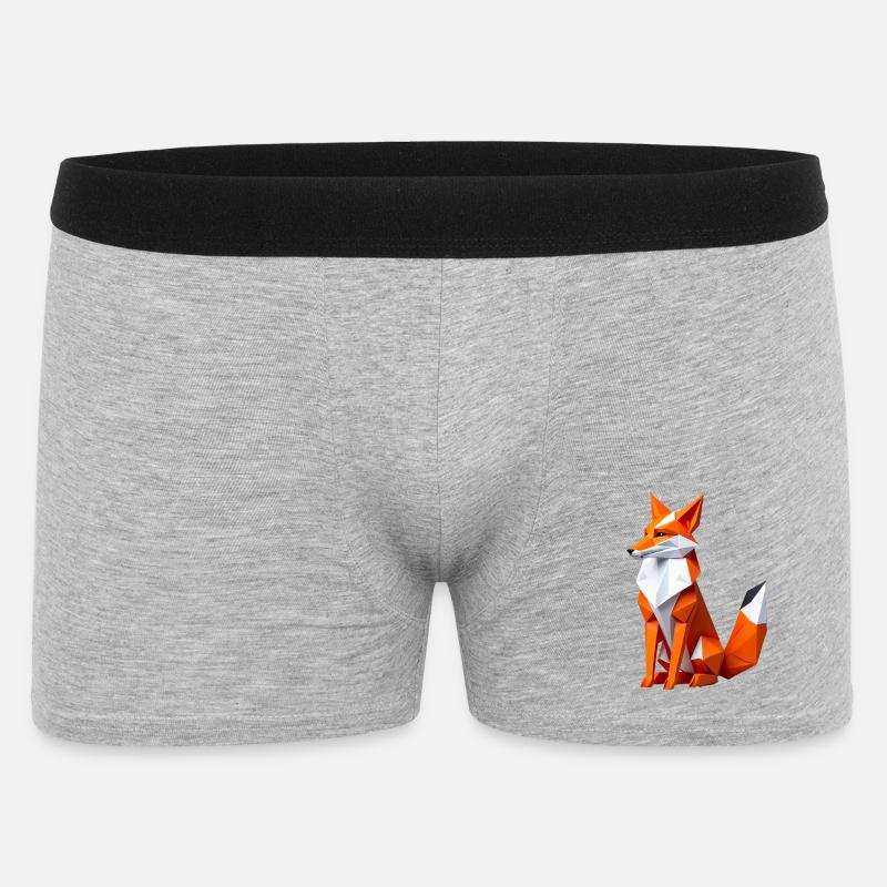 Volpe poligonale geometrica - Boxer da uomo - grigio melange
