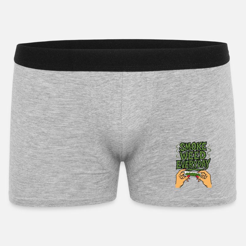 Everyday Smoke Funny Green Style - Männer Boxer Shorts - Grau meliert