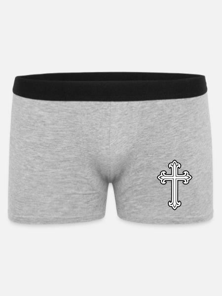 Cross Symbol Christian - Men's Boxer Shorts - heather grey