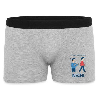 Nein zur Regierung Cartoon - Männer Boxer Shorts - Grau meliert - Vorne