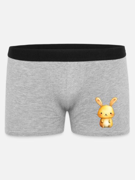 Petit Lapin Doux – Illustration Bébé Mignonne - Boxer Homme - gris chiné