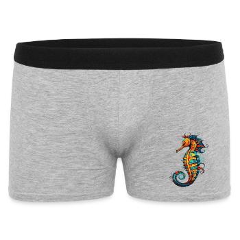  Seepferdchen Comic Seepferd - Männer Boxer Shorts - Grau meliert - Vorne