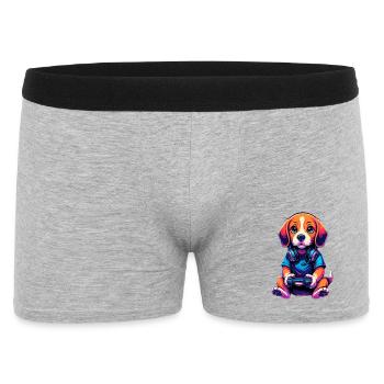 Beagle Gaming Gamer Jeux vidéo - Boxer Homme - gris chiné - Devant
