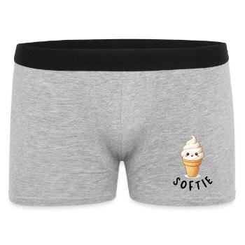 Glace Kawaii sur gaufre - Boxer Homme - gris chiné - Devant