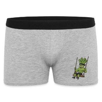 Funny Leek Celery Cartoon Swinging Fun - Men's Boxer Shorts - heather grey - Front