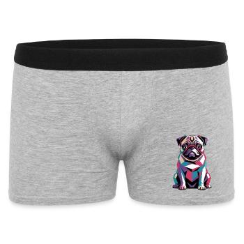 Colorful Geometric Pug - Vibrant Pop Art Dog - Men's Boxer Shorts - heather grey - Front