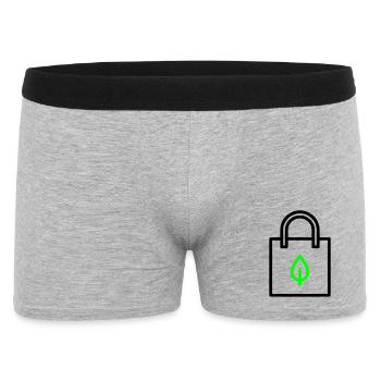  Stoffbeutel Tasche Blatt - Männer Boxer Shorts - Grau meliert - Vorne