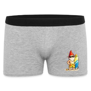 Cool garden gnome with surfboard - Men's Boxer Shorts - heather grey - Front