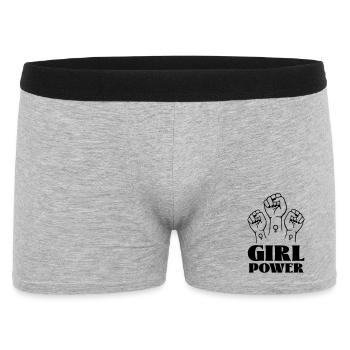 girl power - Men's Boxer Shorts - heather grey - Front