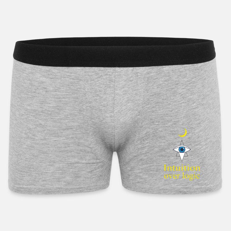 Intuition über Logik - Männer Boxer Shorts - Grau meliert
