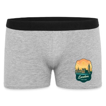 Badge de voyage rétro Sunset Angleterre de Londres Big Ben England - Boxer Homme - gris chiné - Devant
