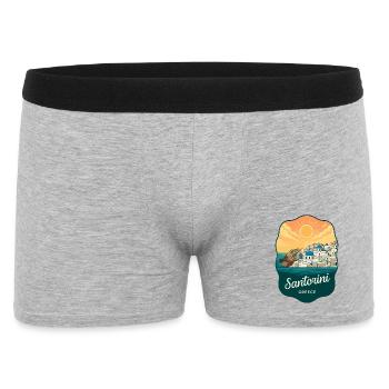 Insigne rétro Sunset des Dômes Bleus de Santorin - Boxer Homme - gris chiné - Devant