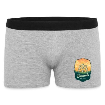 Brussels Atomium Vintage Sunset Reiseabzeichen - Männer Boxer Shorts - Grau meliert - Vorne