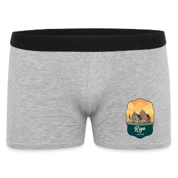 Riga Haus der Schwarzkopf-Vintage Abzeichen - Männer Boxer Shorts - Grau meliert - Vorne