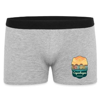Copenhagen Nyhavn Retro Sunset Badge - Men's Boxer Shorts - heather grey - Front