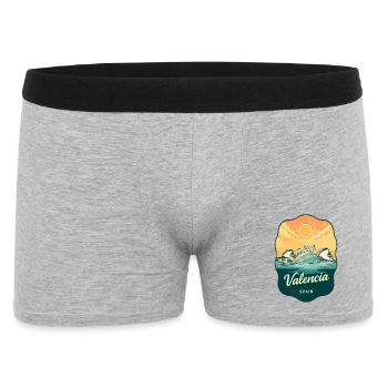 Badge de voyage Vintage Sunset de Valence Espagne - Boxer Homme - gris chiné - Devant
