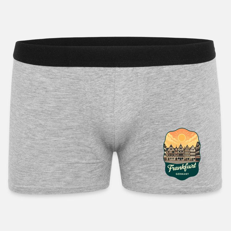 Frankfurt Romer Retro Sunset Reiseabzeichen - Männer Boxer Shorts - Grau meliert