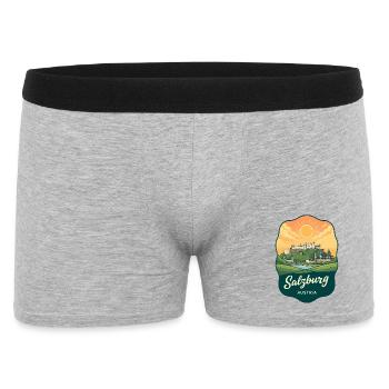 Badge rétro du coucher de soleil de la forteresse de Salzbourg - Boxer Homme - gris chiné - Devant