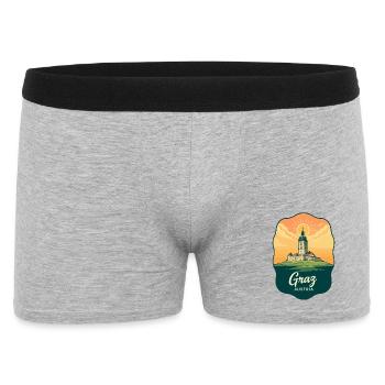 Graz Clock Tower Vintage Sunset Travel Badge - Men's Boxer Shorts - heather grey - Front