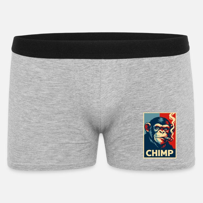 Affiche rétro de cigare chimpanzé - Boxer Homme - gris chiné