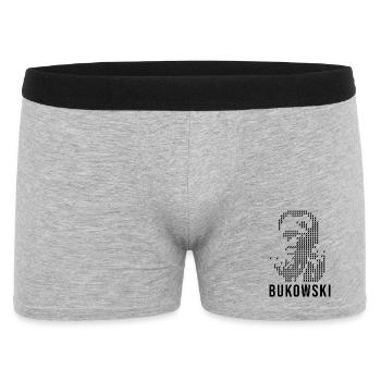 Charles Bukowski : portrait géométrique - Boxer Homme - gris chiné - Devant