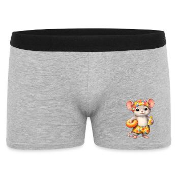 Cute mouse on summer vacation - Men's Boxer Shorts - heather grey - Front
