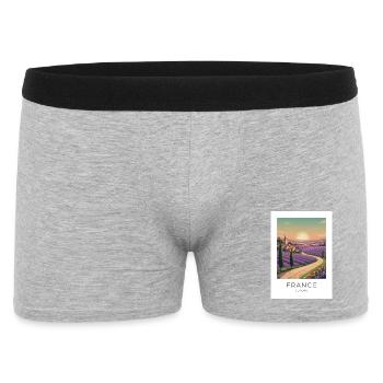 Lavendelfeld Provence France - Männer Boxer Shorts - Grau meliert - Vorne