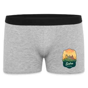 Sintra Pena Palac Retro Sunset Travel Badge - Men's Boxer Shorts - heather grey - Front