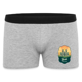 Insigne vintage du coucher de soleil de la cathédrale de la cathédrale de la cathédrale de York - Boxer Homme - gris chiné - Devant