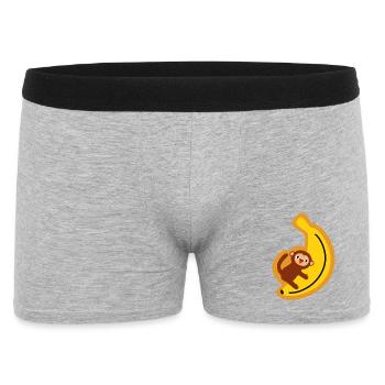 Funny Monkey Banana Tee Cute Animal Jungle Shirt - Männer Boxer Shorts - Grau meliert - Vorne