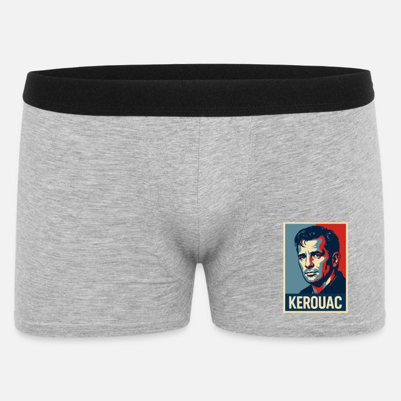 Jack Kerouac Pop-Porträt - Männer Boxer Shorts - Grau meliert