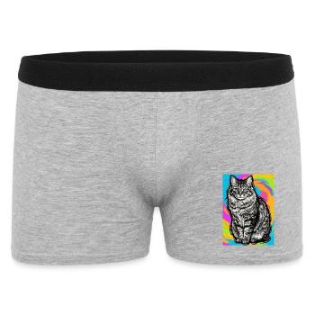chat - Boxer Homme - gris chiné - Devant