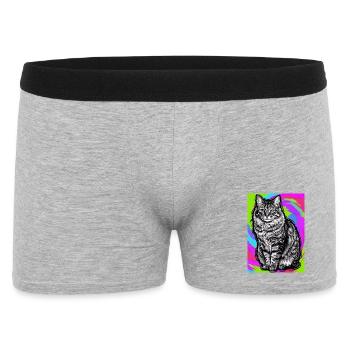 chat - Boxer Homme - gris chiné - Devant