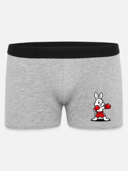 Hasenboxen - Männer Boxer Shorts - Grau meliert
