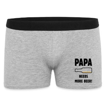 Papa a besoin de plus de bière ! (Bière Père Papa / POS 2C) - Boxer Homme - gris chiné - Devant
