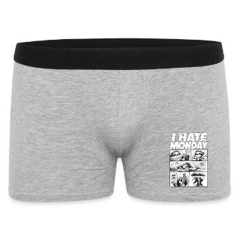 I Hate Monday Sloth Comic - Männer Boxer Shorts - Grau meliert - Vorne