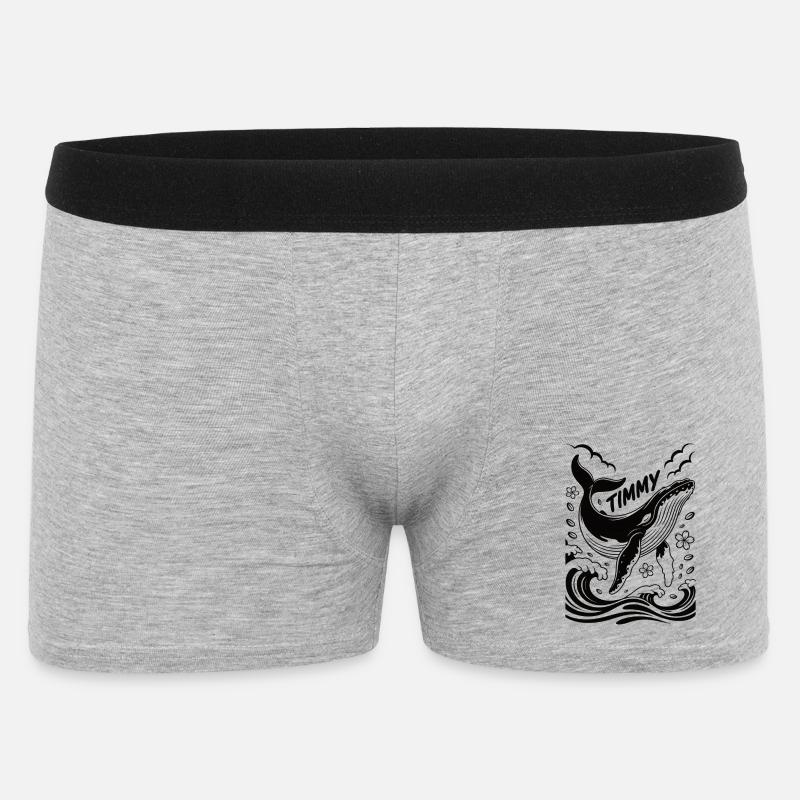 Timmy der Wal - Männer Boxer Shorts - Grau meliert