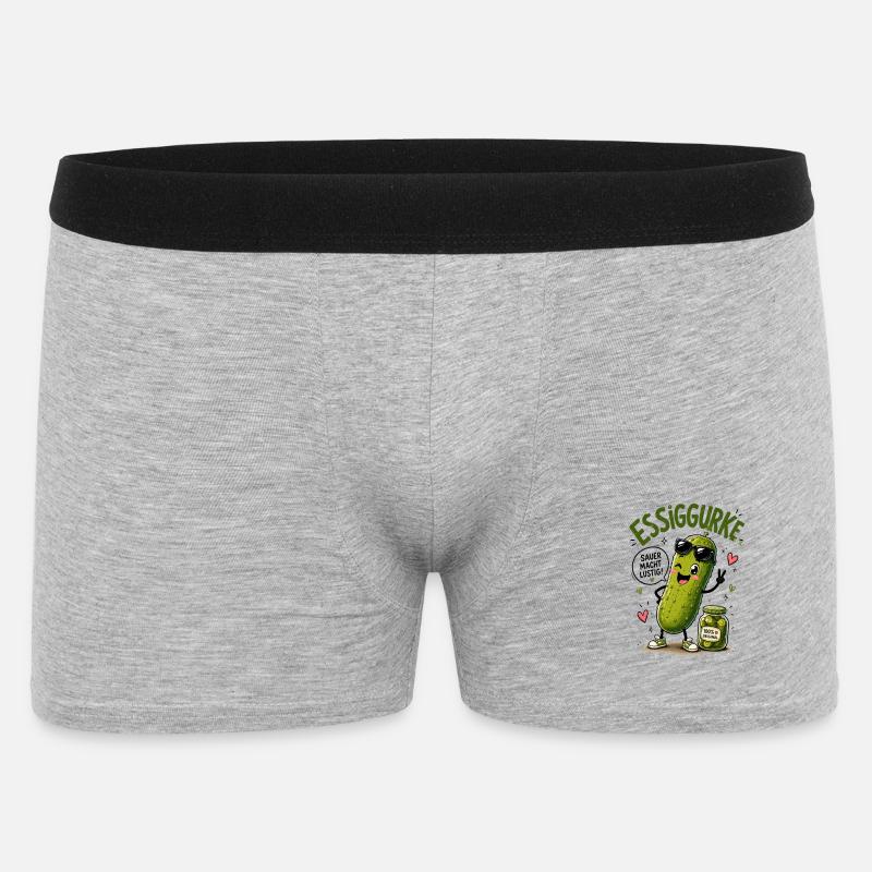 Essiggurke mit Stil - Männer Boxer Shorts - Grau meliert