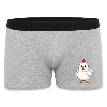 Huhn, Hühner, Bauern, Landwirtschaft Geschenk  - Männer Boxer Shorts - Grau meliert - Vorne