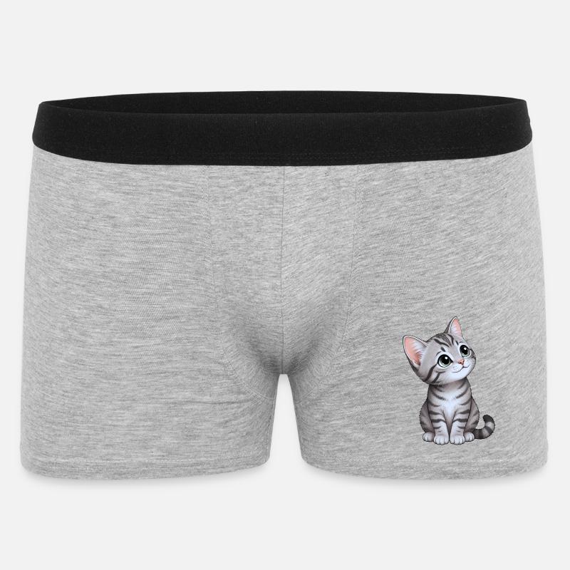 cute kitten - Men's Boxer Shorts - heather grey