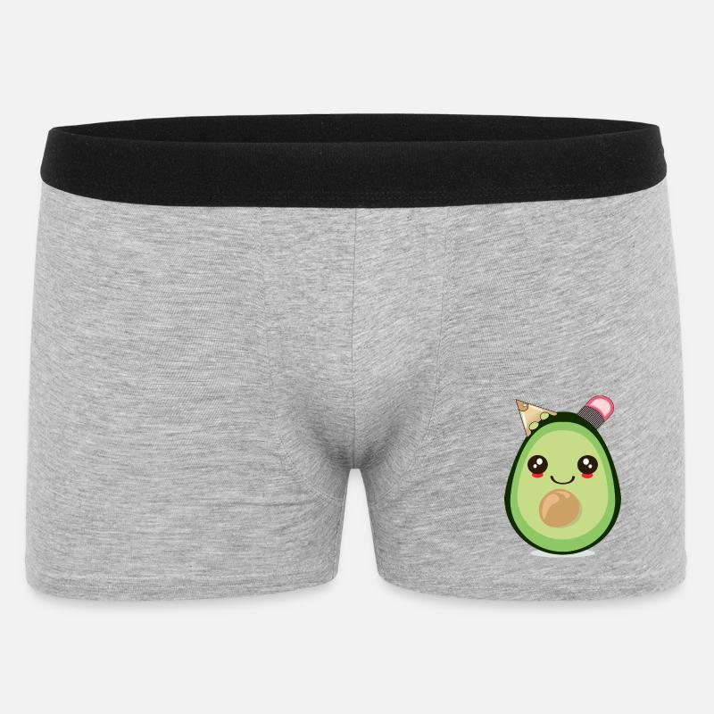 SCHULANFANG SCHULKIND AVOCADO - Männer Boxer Shorts - Grau meliert