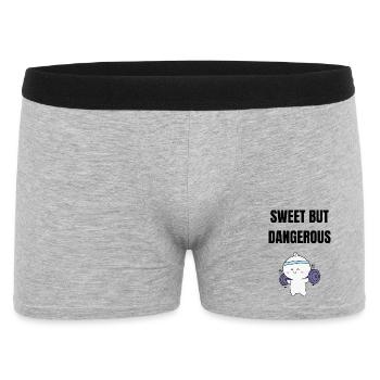 Süß, aber gefährlich - Sweet but danger - Männer Boxer Shorts - Grau meliert - Vorne