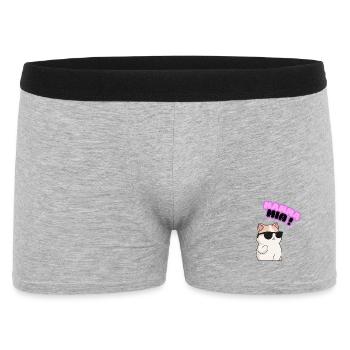 Katzencool mit Sonnenbrille – Miau - Männer Boxer Shorts - Grau meliert - Vorne